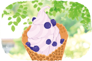 ブルーベリーソフトクリーム