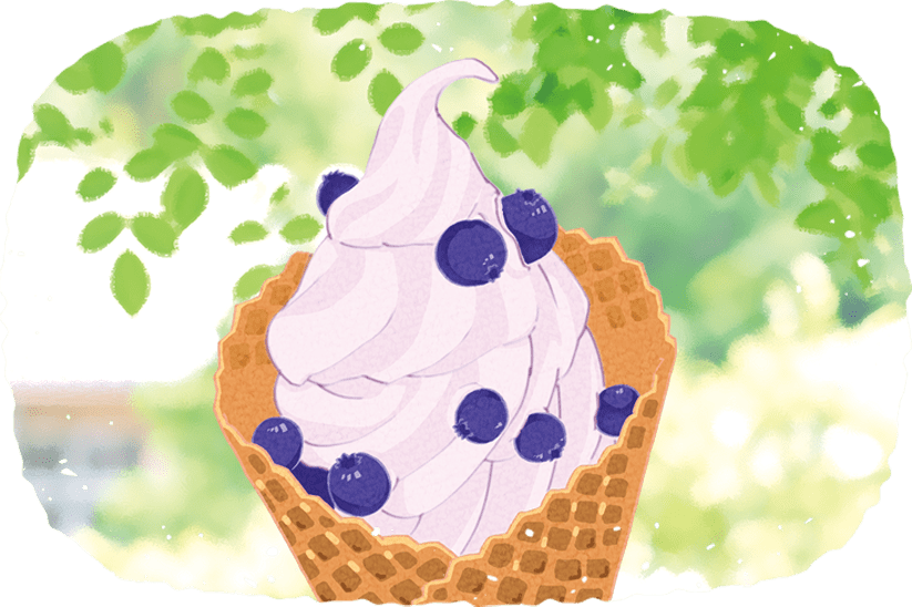 ブルーベリーソフトクリーム